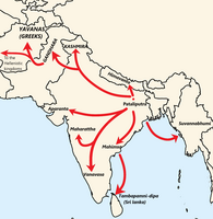 Map of the Buddhist missions during the reign of Ashoka.