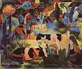 August Macke: Landschaft mit Kühen und Kamel
