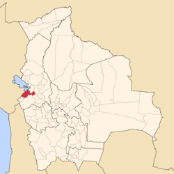 Location of Ingavi Province within Bolivia