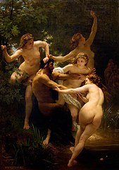 William-Adolphe Bouguereau, Nymphs and Satyr, 1873, oil on canvas.