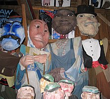 Puppets in the Bread and Puppet Theater Museum in Glover, Vermont, USA