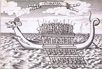 A large karakoa outrigger warship, 1711