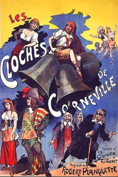 brightly coloured theatre poster depicting the major characters of the opera