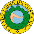 Coat of arms of the Free State of Costa Rica within the Federal Republic of Central America from 2 November 1824 to 15 November 1840. Also used again by the independent state of Costa Rica from September 1842 to September 1848