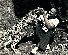 Daniel P. Mannix with trained cheetah