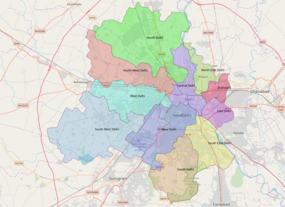 Positionskarte des Distrikts South Delhi