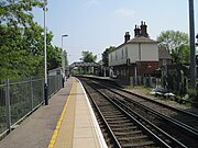 The station looking towards London from the London bound platform