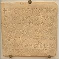 This funerary tablet from 525 AD begins with the phrase