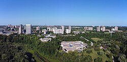 Aerial view of Flemingdon Park in 2023