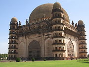 The Gol Gumbaz mausoleum in Bijapur, Karnataka. Completed in 1656