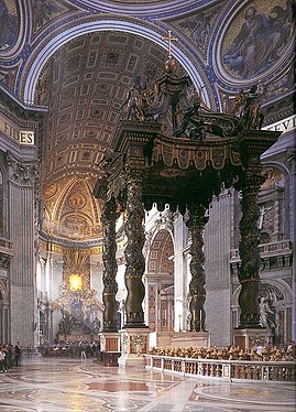 The choir and papal altar of St Peter's Basilica, Rome