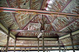 Meticulously painted ceiling in Klungkung Palace.