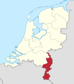 Location of Limburg in the Netherlands