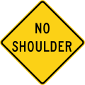 W8-23 No shoulder ahead