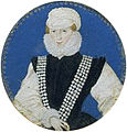 Mary Dudley, Lady Sidney by Levina Teerlinc, c. 1575.[21] The Victoria and Albert Museum, E.1170-1988