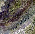 Satellitenaufnahme von Teilen des Sulaiman-Gebirgszugs