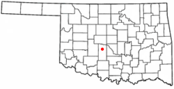 Location of Amber, Oklahoma