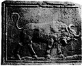 Roman tombstone with bas-relief depicting a bull, 1st century AD]]