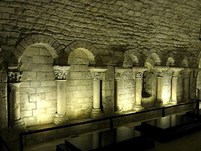 Walls of the crypt built by the Abbot Hilduin (9th century)