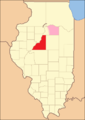 Tazewell County between 1830 and 1831: the additional territory to the east became McLean County.