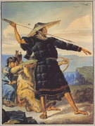 Aleut in Festival Dress in Alaska, 1818