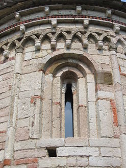 Window and Lombard band of the Rotunda of San Tomè, Almenno San Bartolomeo