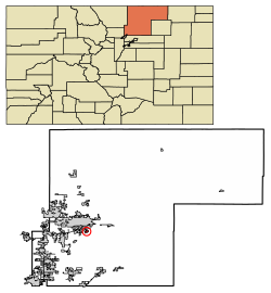 Location of the Town of LaSalle in Weld County, Colorado.
