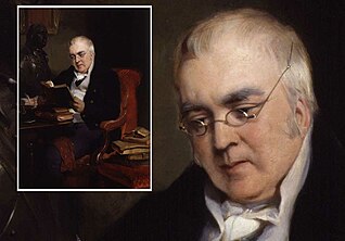 1836 GB, Schriftsteller Dr.John Allen, typische vertikale Knickstangenbrille des 19. Jh.