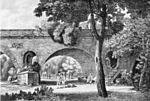 Kolorierter Stich der Sternbrücke von Georg Melchior Kraus