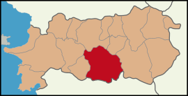 Map showing Çine District in Aydın Province