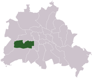 Lage des ehemaligen Bezirks Wilmersdorf in Berlin