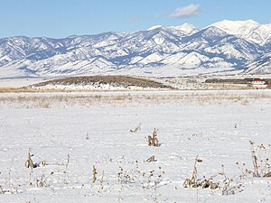 Bridger Range as seen from Bozeman, January 2009