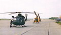 The first CH-146 Griffon arrives at 417 Sqn, on the flight line with the CH-118s it is to replace.