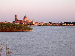 View of Cabras from the pond