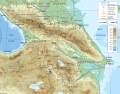 French-language annotated topographic map of the Caucasus
