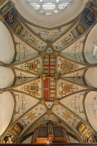 Ceiling of the Chapel, with the coats-of-arms of Montmorency and Madeleine of Savoy