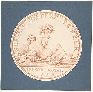 Design for a royal jeton, or commemorative token (1748)