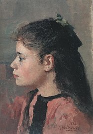 Hryhorij Djadtschenko, Portrait of a girl (1892)