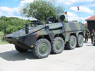A prototype Boxer seen in 2004. Production deliveries were scheduled to commence in 2004, but numerous design changes combined with political problems delayed production until 2008