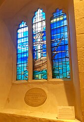 Stained-glass window depicting the Mayflower