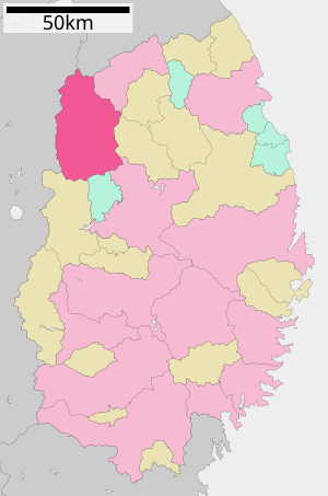 Lage Hachimantais in der Präfektur