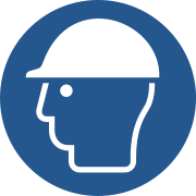 Piktogramm „Kopfschutz benutzen“ nach ISO 7010