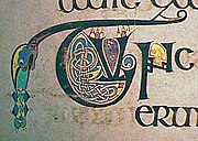 A graphic decoration in the Book of Kells, c. 800