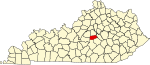 State map highlighting Boyle County