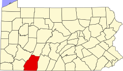 Location of Somerset County in Pennsylvania