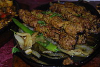Seekh kebab (minced meat on skewers), a famous South Asian food specialty