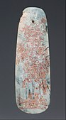 Jade belt plaque with ruler, Early Classic (Kimbell Art Museum)
