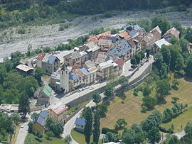 A view of the village from the road to the Col des Champs