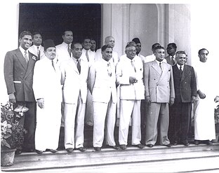 Cabinet of 1952 at Queen's House after swearing in ceremony on 17 June 1952