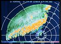 Storm front reflectivities on a weather radar screen (NOAA)